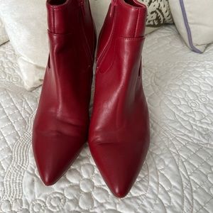 Booties crimson red